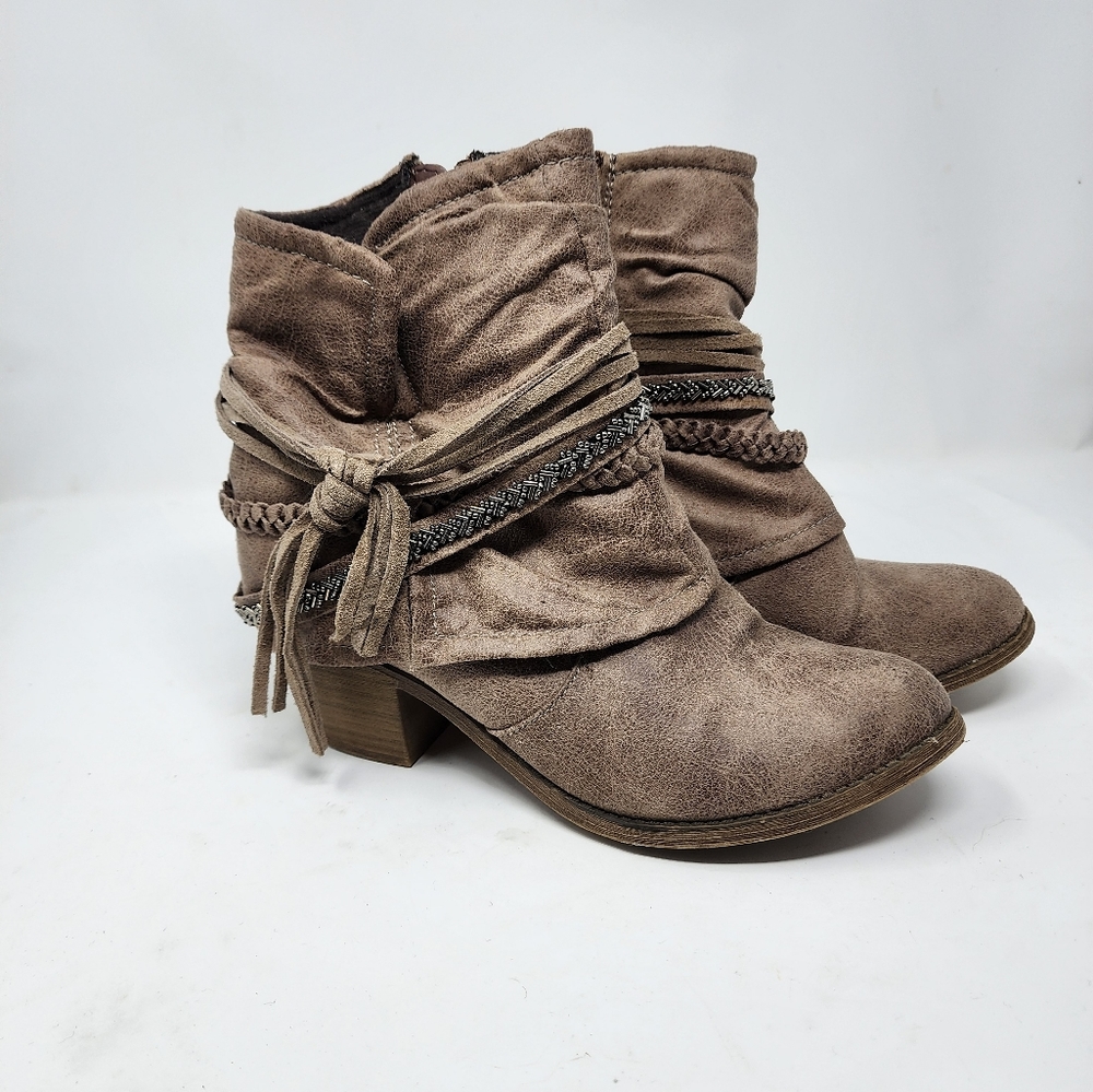 Taupe Booties with tassles